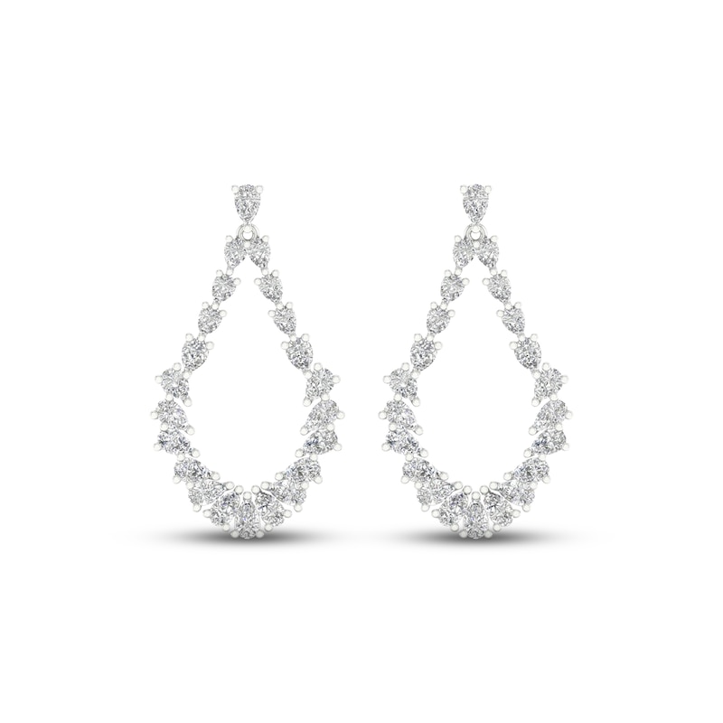 Main Image 2 of Diamond Teardrop Dangle Earrings 2-1/2 ct tw Pear-Shaped 14K White Gold