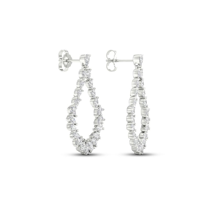 Main Image 4 of Diamond Teardrop Dangle Earrings 2-1/2 ct tw Pear-Shaped 14K White Gold