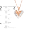 Thumbnail Image 1 of Diamond Heart Knot Necklace 1/4 ct tw Baguette & Round-cut 10K Rose Gold 18"