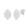 Diamond Teardrop Stud Earrings 3/4 ct tw Round-cut 14K White Gold