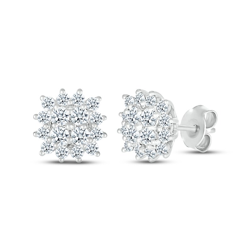 Main Image 1 of Diamond Stud Earrings 3/4 ct tw Round-cut 14K White Gold