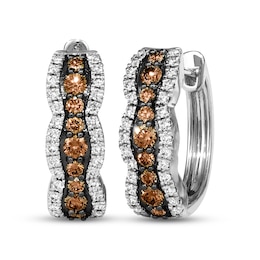 Le Vian Chocolate Waterfall Diamond Hoop Earrings 1 ct tw 14K Vanilla Gold