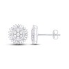 Thumbnail Image 1 of Diamond Circle Stud Earrings 1/2 ct tw Baguette & Round-cut 10K White Gold
