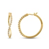 Diamond Twist Hoop Earrings 1/4 ct tw Round-cut 10K Yellow Gold