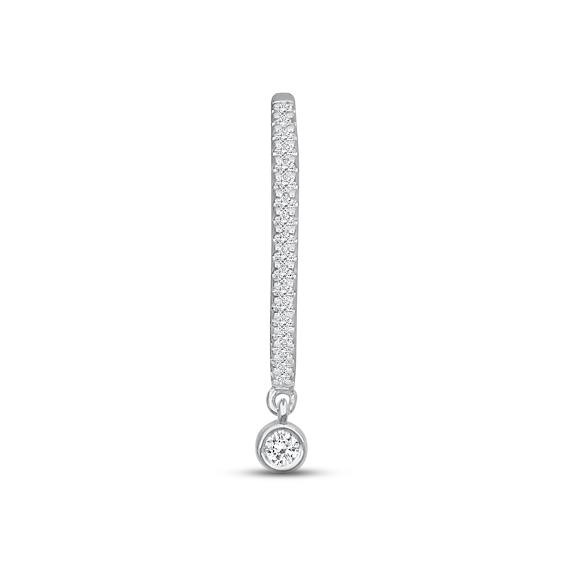 Main Image 1 of Diamond Dangle Ear Cuff 1/10 ct tw Round-cut 10K White Gold