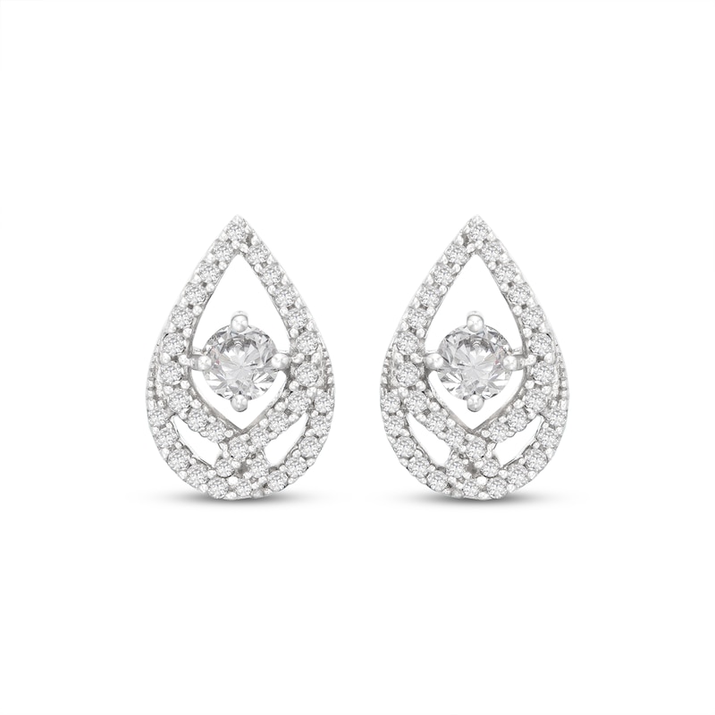 Love Entwined Diamond Stud Earrings 1/3 ct tw Round-cut 10K White Gold