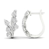 Diamond Vine Hoop Earrings 2 ct tw Pear & Round-cut 14K White Gold