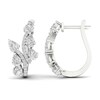 Thumbnail Image 3 of Diamond Vine Hoop Earrings 2 ct tw Pear & Round-cut 14K White Gold