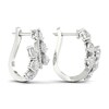 Thumbnail Image 3 of Diamond Vine Hoop Earrings 2 ct tw Pear & Round-cut 14K White Gold