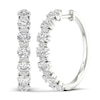 Thumbnail Image 1 of Diamond Hoop Earrings 2-3/8 ct tw Oval & Round-cut 14K White Gold