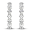 Thumbnail Image 1 of Diamond Hoop Earrings 2-3/8 ct tw Oval & Round-cut 14K White Gold