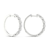 Diamond Hoop Earrings 2-3/8 ct tw Oval & Round-cut 14K White Gold