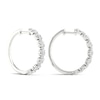 Thumbnail Image 3 of Diamond Hoop Earrings 2-3/8 ct tw Oval & Round-cut 14K White Gold