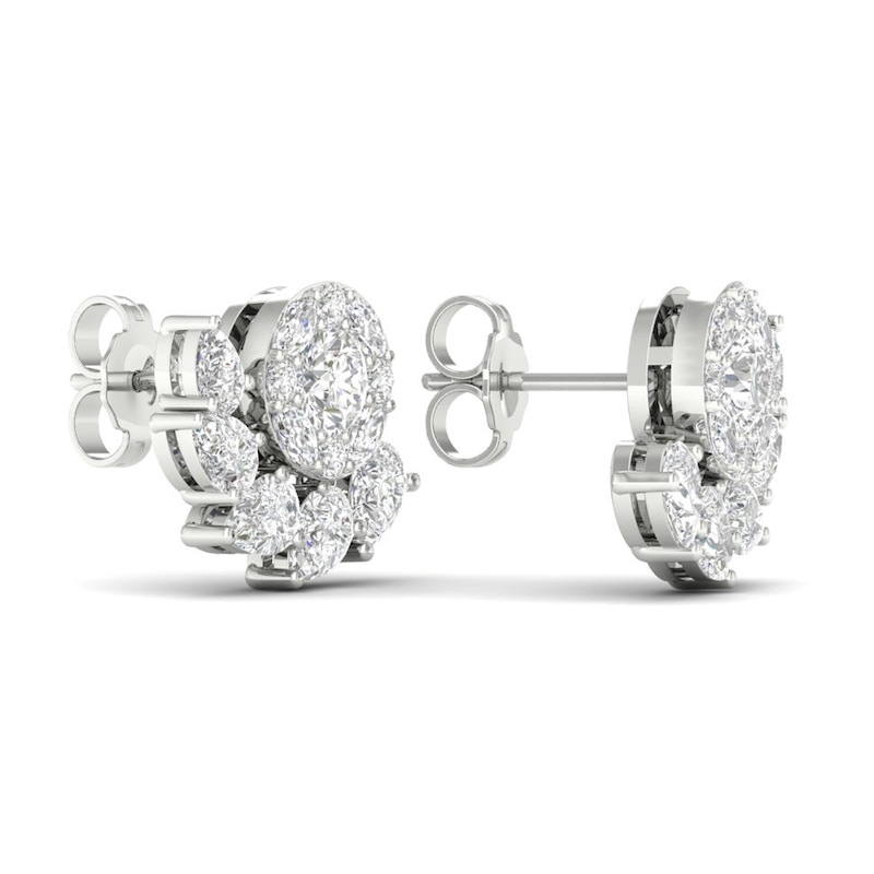 Main Image 4 of Multi-Diamond Earrings 2 ct tw Pear, Marquise & Round-cut 14K White Gold