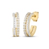 Thumbnail Image 1 of Diamond Split Hoop Earrings 1/2 ct tw Round-cut 10K Yellow Gold