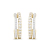 Thumbnail Image 2 of Diamond Split Hoop Earrings 1/2 ct tw Round-cut 10K Yellow Gold