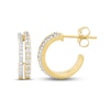 Thumbnail Image 3 of Diamond Split Hoop Earrings 1/2 ct tw Round-cut 10K Yellow Gold