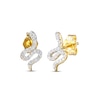 Thumbnail Image 1 of Diamond Snake Stud Earrings 1/10 ct tw Round-cut 10K Yellow Gold