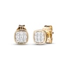 Thumbnail Image 0 of Diamond Cushion Stud Earrings 1/10 ct tw Round-cut 10K Yellow Gold