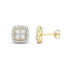 Lab-Created Diamonds by KAY Cushion Frame Stud Earrings 3/4 ct tw 14K Yellow Gold