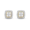Lab-Created Diamonds by KAY Cushion Frame Stud Earrings 3/4 ct tw 14K Yellow Gold