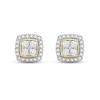 Thumbnail Image 1 of Lab-Created Diamonds by KAY Cushion Frame Stud Earrings 3/4 ct tw 14K Yellow Gold