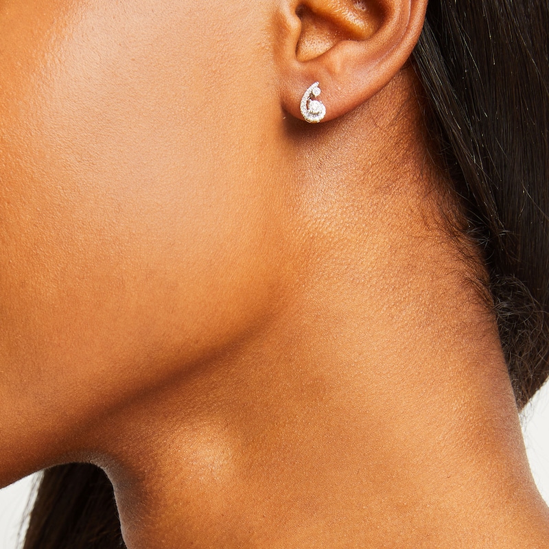 Purest Love Diamond Stud Earrings 1/5 ct tw Round-cut 10K White Gold