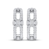 Thumbnail Image 2 of Diamond Three-Stone Huggie Hoop Earrings 1/3 ct tw Round-cut 10K White Gold