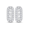 Thumbnail Image 1 of Diamond Three-Stone Stud Earrings 1/4 ct tw Round-cut 10K White Gold