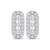 Thumbnail Image 2 of Diamond Three-Stone Stud Earrings 1/4 ct tw Round-cut 10K White Gold