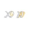 Thumbnail Image 1 of Diamond XO Stud Earrings 1/3 ct tw Round-cut 10K Yellow Gold