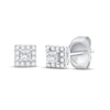 Thumbnail Image 1 of Diamond Stud Earrings 1/4 ct tw Princess & Round-cut 10K White Gold