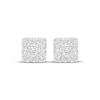 Thumbnail Image 2 of Diamond Stud Earrings 1/2 ct tw Princess & Round-cut 10K White Gold