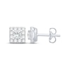 Thumbnail Image 1 of Diamond Stud Earrings 1 ct tw Princess & Round-cut 10K White Gold