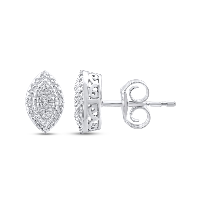 Multi-Diamond Stud Earrings 1/20 ct tw Round-cut Sterling Silver