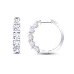 KAY Lab-Grown Diamonds Hoop Earrings 1 ct tw Round-cut 14K White Gold