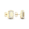 Thumbnail Image 4 of Diamond Quilted Cushion Earrings 1/4 ct tw Round-cut 10K Yellow Gold