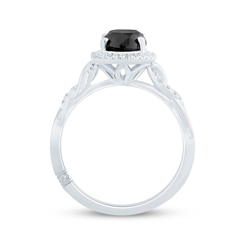 Monique Lhuillier Bliss Oval-Cut Black & White Diamond Engagement Ring 2-1/8 ct tw 14K White Gold