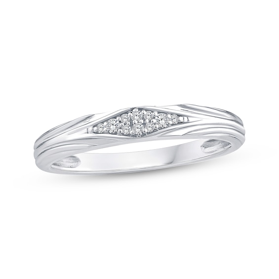 Diamond Wedding Band 1/20 ct tw 10K White Gold