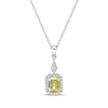 Gems of Serenity Emerald-Cut Yellow & White Lab-Created Sapphire Necklace Sterling Silver 18"