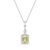 Thumbnail Image 1 of Gems of Serenity Emerald-Cut Yellow & White Lab-Created Sapphire Necklace Sterling Silver 18&quot;