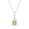 Thumbnail Image 0 of Gems of Serenity Emerald-Cut Yellow & White Lab-Created Sapphire Necklace Sterling Silver 18"