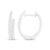 Thumbnail Image 0 of Diamond Two-Row Hoop Earrings 1/3 ct tw Round-cut 10K White Gold