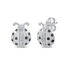 Thumbnail Image 1 of Black & White Diamond Ladybug Stud Earrings 1/6 ct tw Round-cut Sterling Silver
