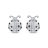 Thumbnail Image 1 of Black & White Diamond Ladybug Stud Earrings 1/6 ct tw Round-cut Sterling Silver