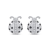 Thumbnail Image 2 of Black & White Diamond Ladybug Stud Earrings 1/6 ct tw Round-cut Sterling Silver