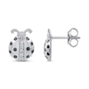 Thumbnail Image 2 of Black & White Diamond Ladybug Stud Earrings 1/6 ct tw Round-cut Sterling Silver