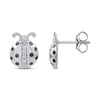 Thumbnail Image 3 of Black & White Diamond Ladybug Stud Earrings 1/6 ct tw Round-cut Sterling Silver