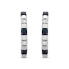 Thumbnail Image 2 of Black & White Diamond Hoop Earrings 1/8 ct tw Round-cut Sterling Silver