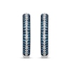 Thumbnail Image 2 of Blue & White Diamond Pave Hoop Earrings 1/4 ct tw Round-cut 10K White Gold